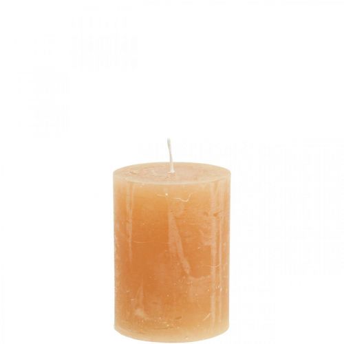 Bougies unies Bougies pilier Orange Pêche 60×80mm 4 pcs