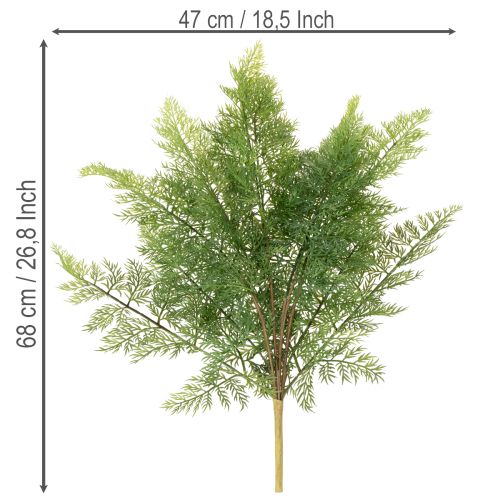 Branche de fougère artificielle, plusieurs branches, verte, 68 cm | Floristik24.be