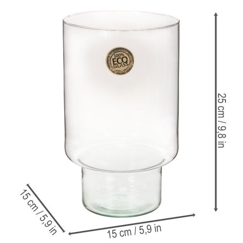 Récipient cylindrique en verre Eco Glass 25 cm | Floristik24.be