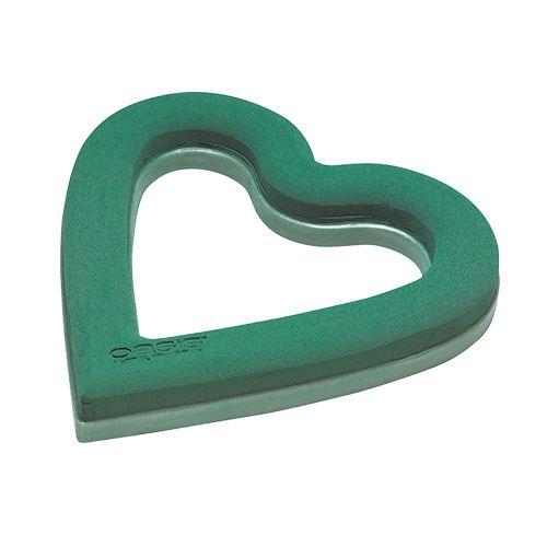 Article Mousse florale coeur ouvert matériel enfichable vert 38cm 2 pièces décoration de mariage