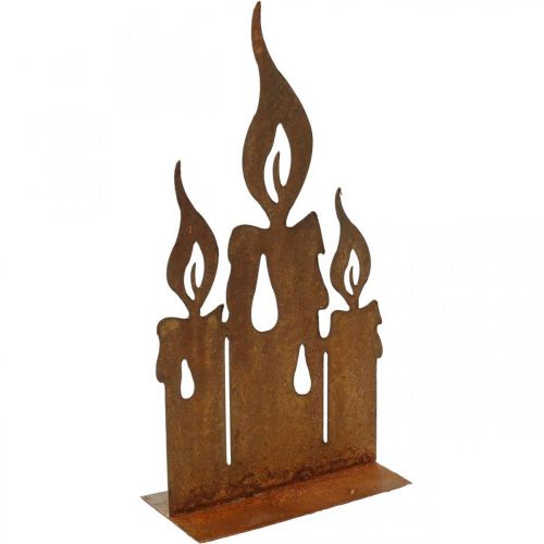 Bougies debout patine déco Décoration de Noël H20cm