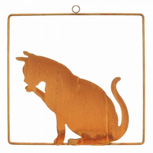 Article Décoration patine chat décoration rouille à suspendre 24,5cm