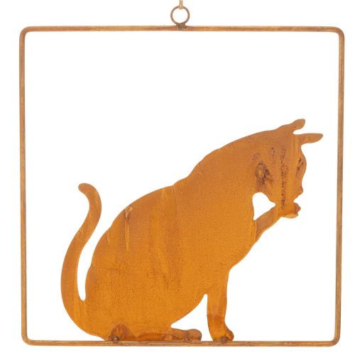 Ornement décoratif en métal rouillé en forme de chat, à suspendre, 24,5 cm | Floristik24.be