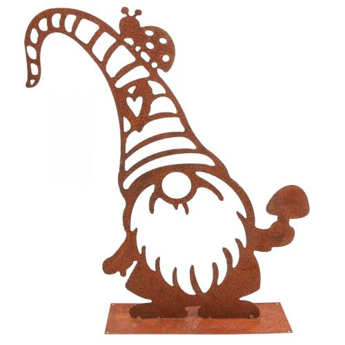 Support déco en métal patiné gnome décoratif H43cm