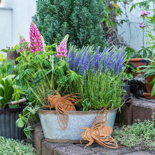 Floristik24 Décoration de jardin patinée abeille L15cm