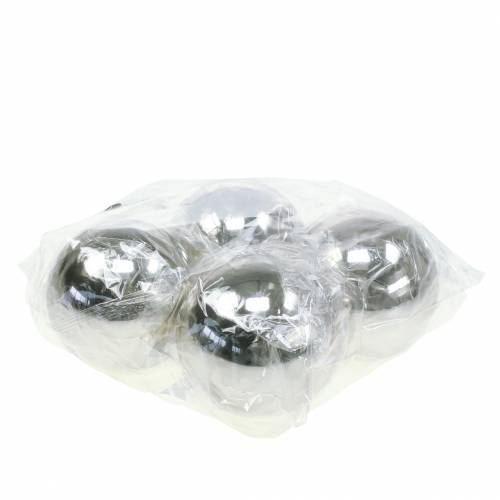 Article Boule décorative en acier inoxydable argenté Ø10cm 4 pcs