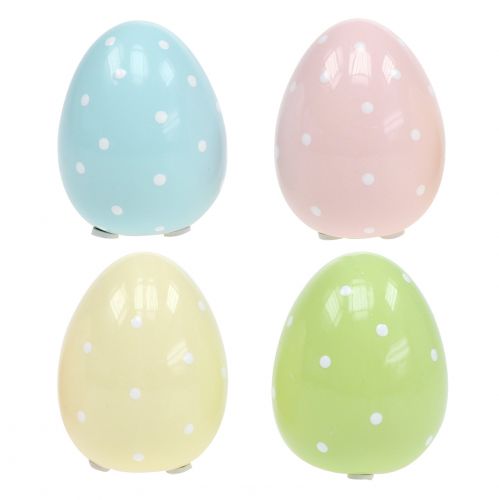 Floristik24 Oeuf en céramique 6.5cm assortis 4pcs