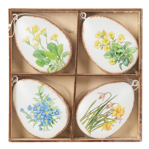 Article Œufs de Pâques décorés de fleurs printanières, parfaits pour les bouquets de Pâques ou les fenêtres, 8 cm, lot de 8.