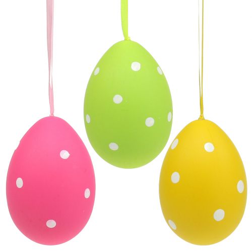 Floristik24 Oeuf en plastique coloré 15cm à suspendre 3 pcs