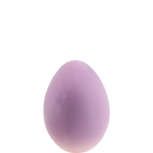 Oeuf de Pâques oeuf décoratif plastique violet floqué 20cm