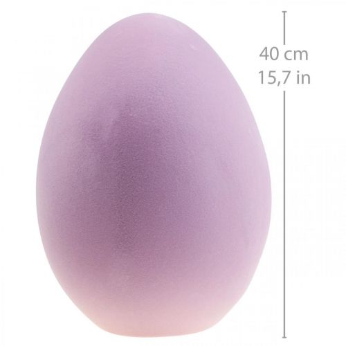 Article Oeuf de Pâques en plastique grand oeuf décoratif violet floqué 40cm