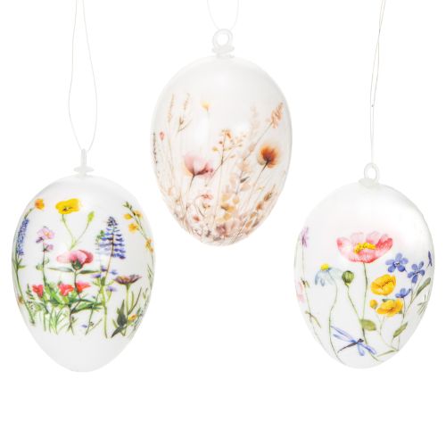 Floristik24 Œufs de Pâques décorés de motifs printaniers et floraux, décoration de Pâques de haute qualité, 6 cm, lot de 6
