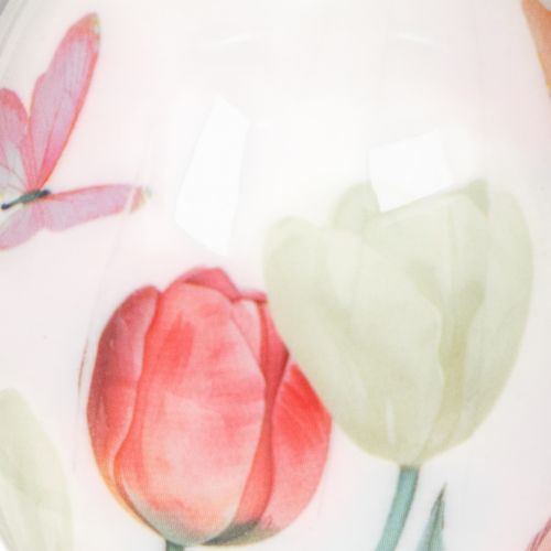 Article Décoration d'œuf de Pâques, motif tulipe avec ruban pour suspendre et décoration printanière, 6 cm, 12 pièces