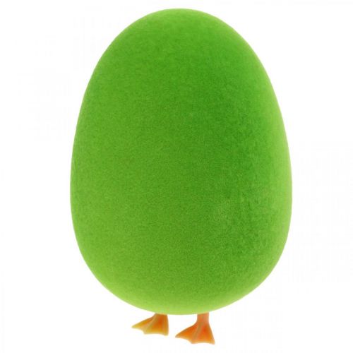 Floristik24 Oeuf décoration de Pâques avec pattes Oeuf de Pâques décoration vert oeuf H13cm 4pcs