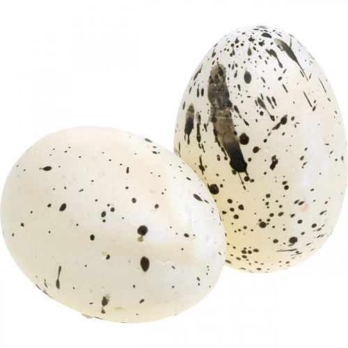 Floristik24 Oeuf déco avec plume Oeufs de Pâques artificiels Décoration de Pâques H6cm 6 pièces