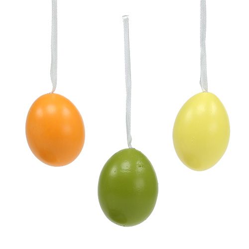 Floristik24 Oeuf à suspendre vert-orange 6cm 12pcs