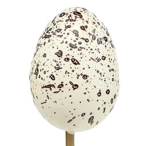 Floristik24 Oeuf sur bâton blanc 3,5cm L18cm 12pcs