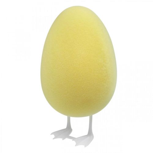 Floristik24 Oeuf décoratif avec pattes jaune décoration de table Oeuf figure décorative de Pâques H25cm