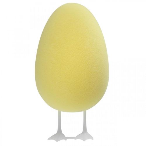 Article Oeuf décoratif avec pattes jaune décoration de table Oeuf figure décorative de Pâques H25cm
