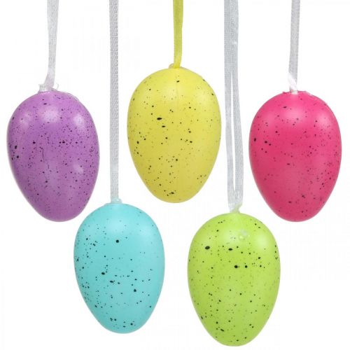 Floristik24 Oeuf de Pâques à suspendre oeuf en plastique coloris assortis H6cm 12 pièces