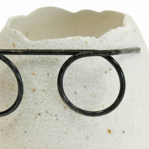 Floristik24 Oeuf avec verres vase décoratif blanc décoration de Pâques Ø7,5cm H9cm 6 pcs