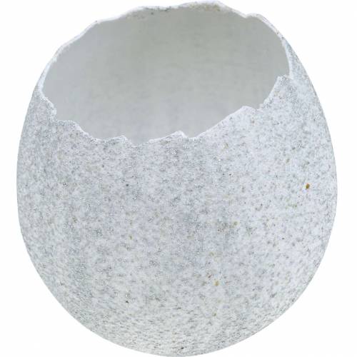 Floristik24 Jardinière Coquille D&#39;Oeuf Décoration De Pâques Oeuf Décoratif Argent H11cm 4pcs