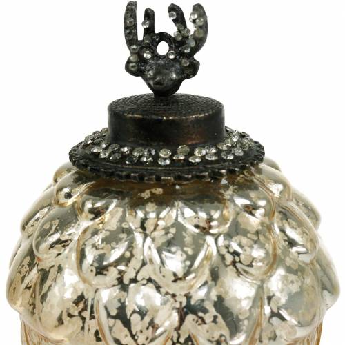 Floristik24 Gland décoratif à suspendre verre 15cm champagne 2pcs dans un ensemble