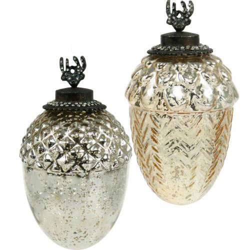 Gland décoratif à suspendre verre 15cm champagne 2pcs dans un ensemble