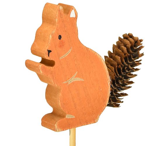 Article Bouchons de fleurs décoratifs en bois motif écureuil 9 × 8 × 1,5 cm, 12 pièces