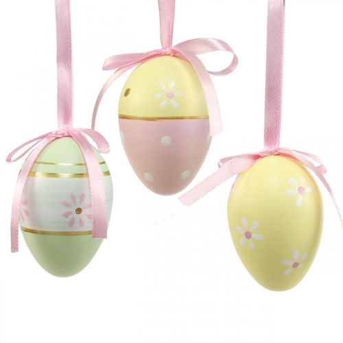 Floristik24 Oeufs de Pâques à suspendre oeufs décoratifs colorés Ø4cm H6cm 6 pièces