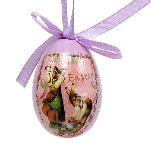Floristik24 Oeufs avec motif violet-rose 5-8cm 8pcs