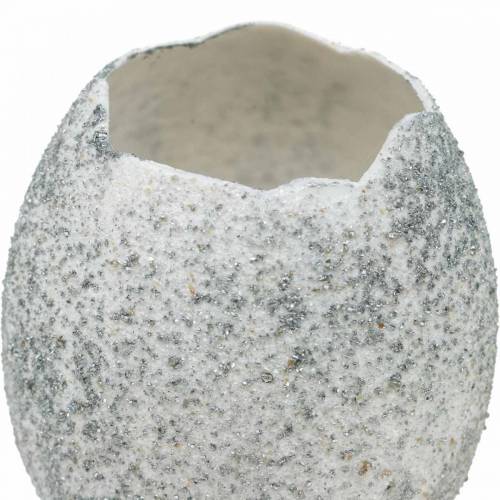 Floristik24 Coquille d&#39;oeuf à planter, décoration de Pâques, jardinière, blanc d&#39;oeuf décoratif argenté 4pcs