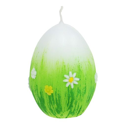 Floristik24 Bougies oeuf blanc avec motif 6.5cm 6pcs