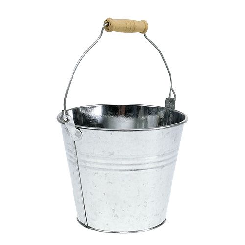 Floristik24 Seaux Ø14cm H12cm 6 pièces Zinc brillant.