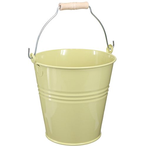 Floristik24 Pot de fleur seau en métal vert-jaune 26x22,5x23cm 6l