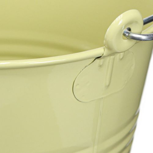 Article Pot de fleur seau en métal vert-jaune 26x22,5x23cm 6l