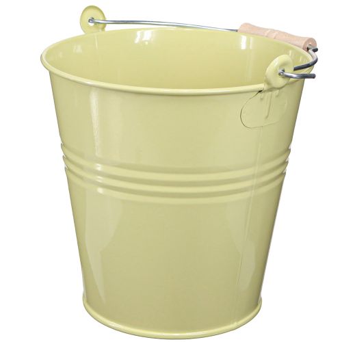 Article Pot de fleur seau en métal vert-jaune 26x22,5x23cm 6l