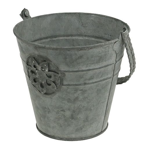 Floristik24 Seau à fleur Ø16cm H15cm zinc