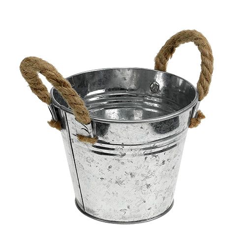 Seau avec anses en corde Ø14cm H12cm