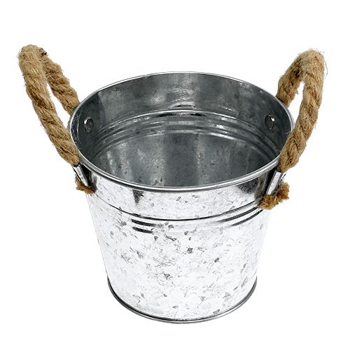 Article Seau avec anses en corde Ø14cm H12cm