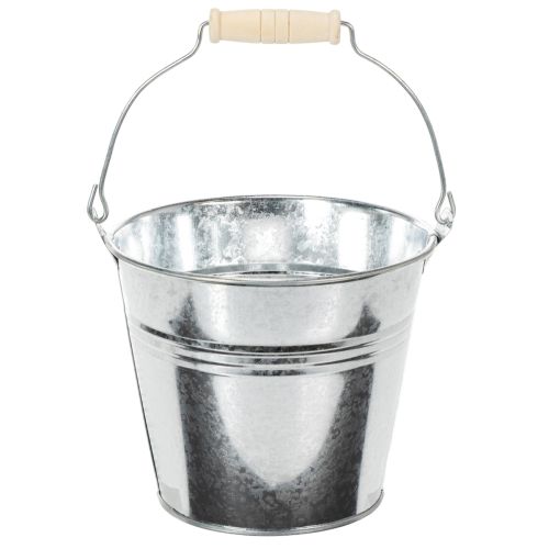 Seau Ø14 cm H12 cm, lot de 6. Zinc brillant. acheter | Floristik24.be