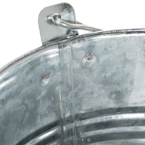 Seau Ø14 cm H12 cm, lot de 6. Zinc brillant. | Floristik24.be