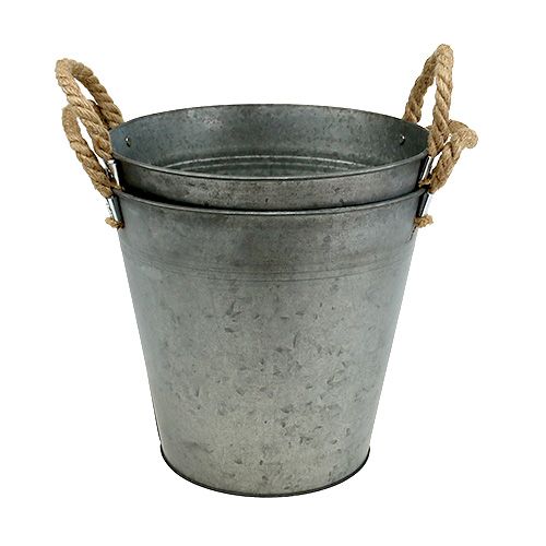 Floristik24 Seau antique Ø25cm H24cm 2pcs