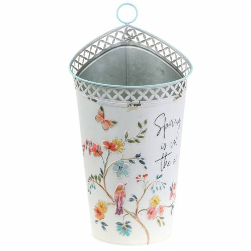 Floristik24 Seau décoratif à décor floral et dicton métal Ø27cm H50.5cm