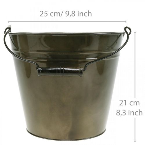 Floristik24 Seau en métal, cache-pot, récipient en métal Ø25cm H21cm