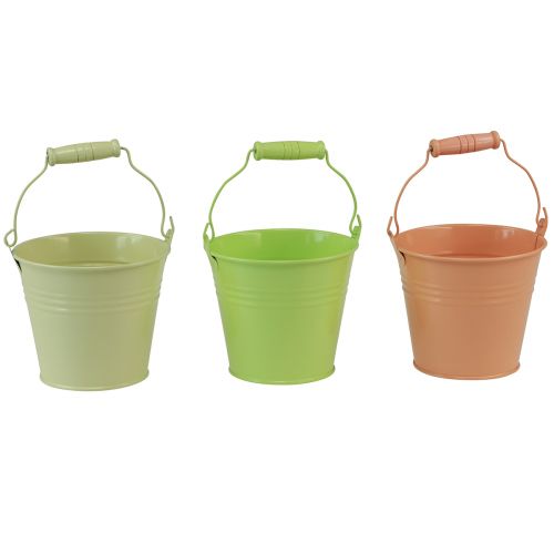 Floristik24 Seau avec anse pot d&#39;onagre métal pastel 11,5×8,5cm 8pcs