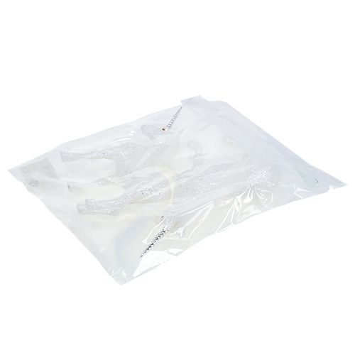 Floristik24 Licorne blanche avec paillettes 18cm 2pcs