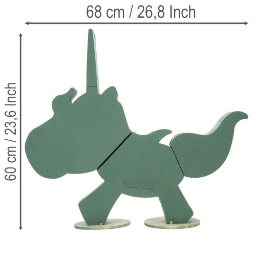 Article Licorne en mousse florale 68 cm x 60 cm