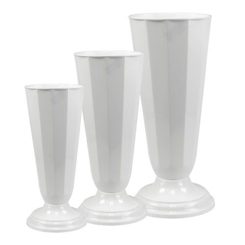 Floristik24 Vase "Szwed" blanc, Ø13cm - 20cm, 1pc