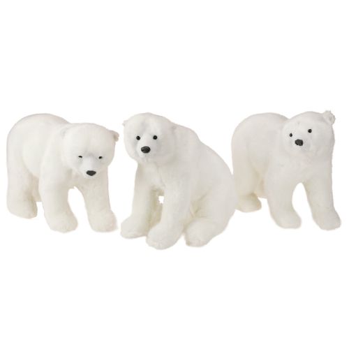 Figurines décoratives ours polaires debout et assis blanc 16/20 cm 3 pièces